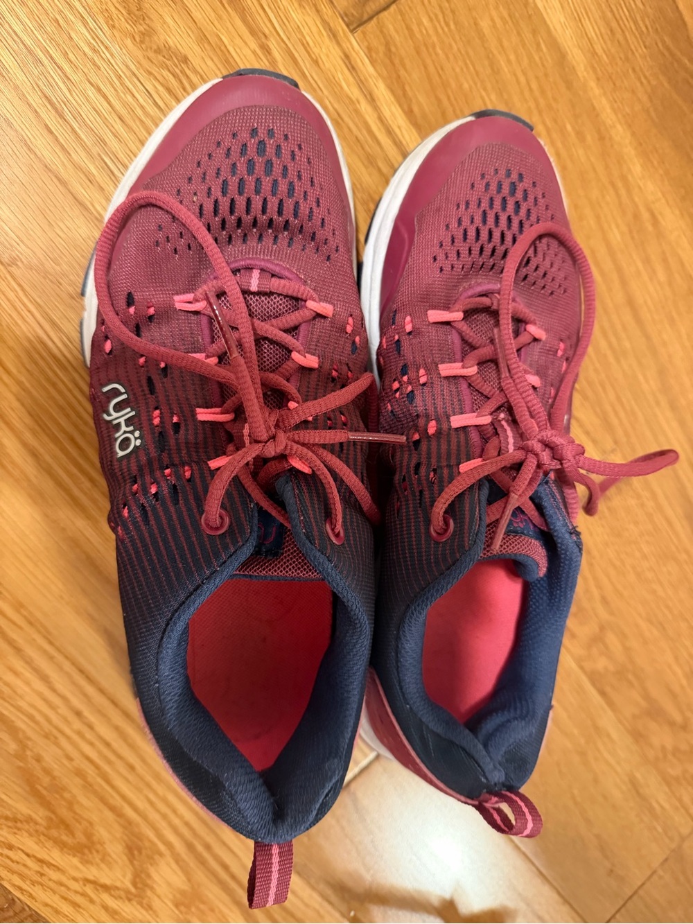 Ryka Women's Maroon and Navy Knit Athletic Shoes